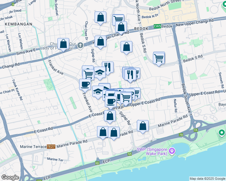 map of restaurants, bars, coffee shops, grocery stores, and more near in Singapore