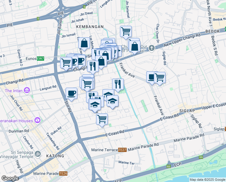map of restaurants, bars, coffee shops, grocery stores, and more near in Singapore