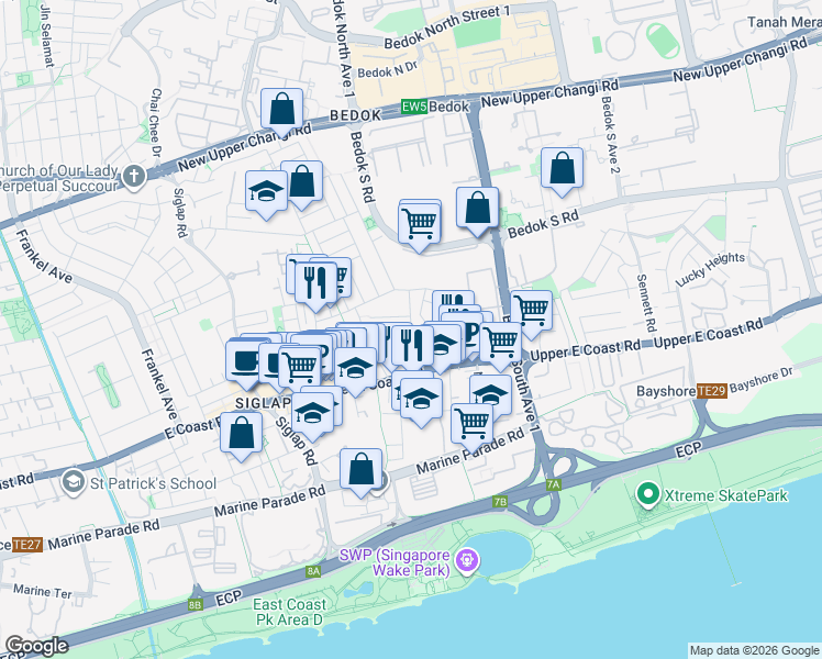 map of restaurants, bars, coffee shops, grocery stores, and more near in Singapore