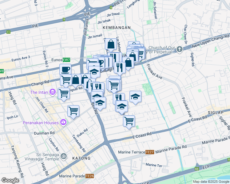 map of restaurants, bars, coffee shops, grocery stores, and more near in Singapore