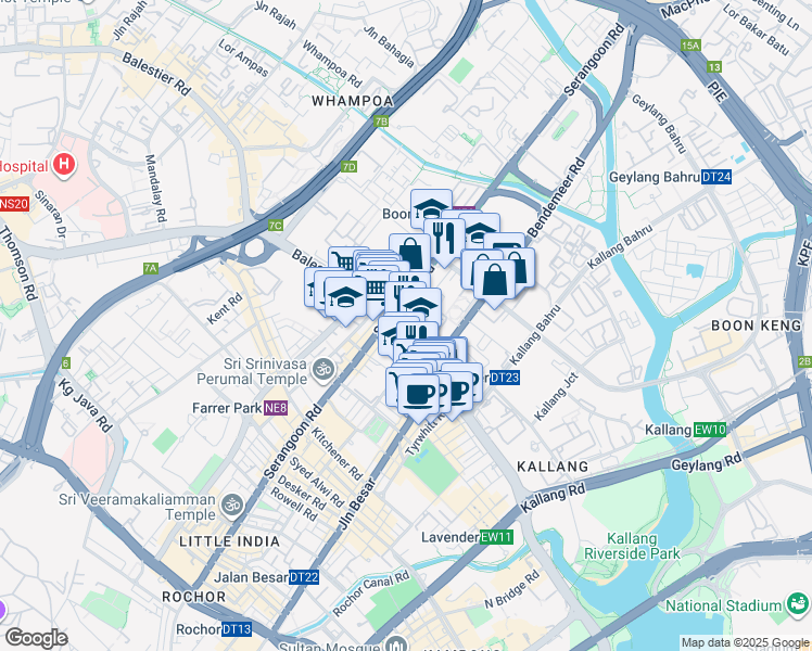 map of restaurants, bars, coffee shops, grocery stores, and more near in Singapore