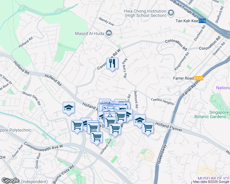 map of restaurants, bars, coffee shops, grocery stores, and more near in Singapore