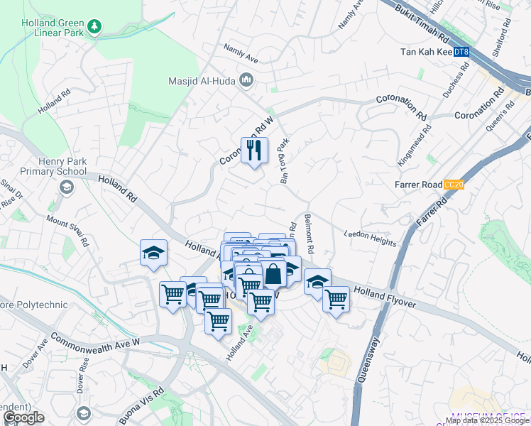 map of restaurants, bars, coffee shops, grocery stores, and more near in Singapore