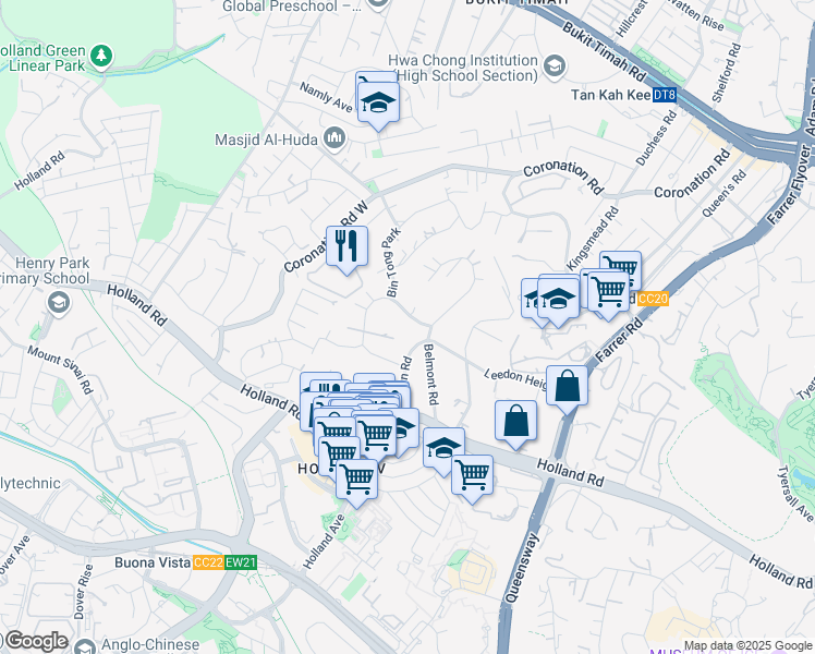 map of restaurants, bars, coffee shops, grocery stores, and more near in Singapore