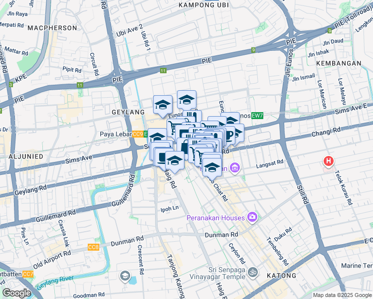 map of restaurants, bars, coffee shops, grocery stores, and more near in Singapore