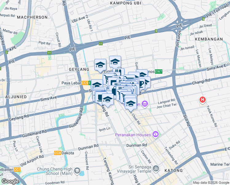 map of restaurants, bars, coffee shops, grocery stores, and more near in Singapore