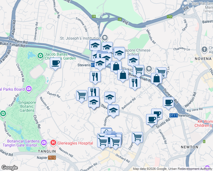 map of restaurants, bars, coffee shops, grocery stores, and more near in Singapore