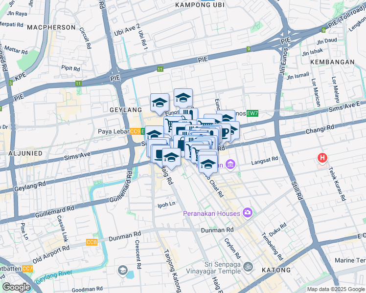 map of restaurants, bars, coffee shops, grocery stores, and more near in Singapore