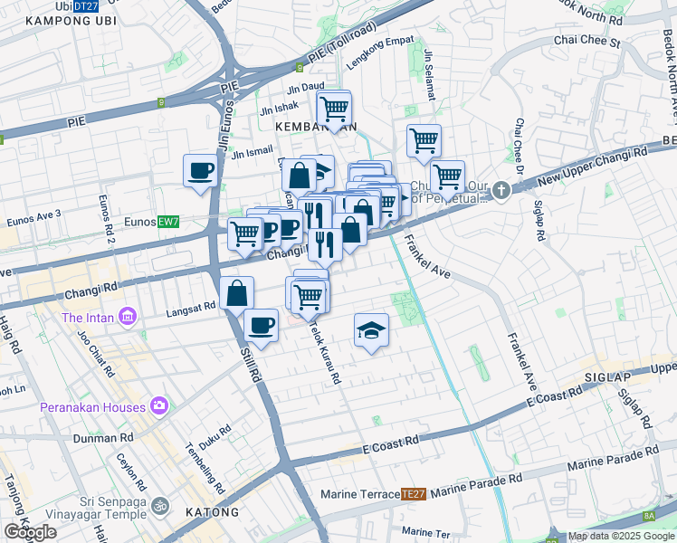 map of restaurants, bars, coffee shops, grocery stores, and more near in Singapore