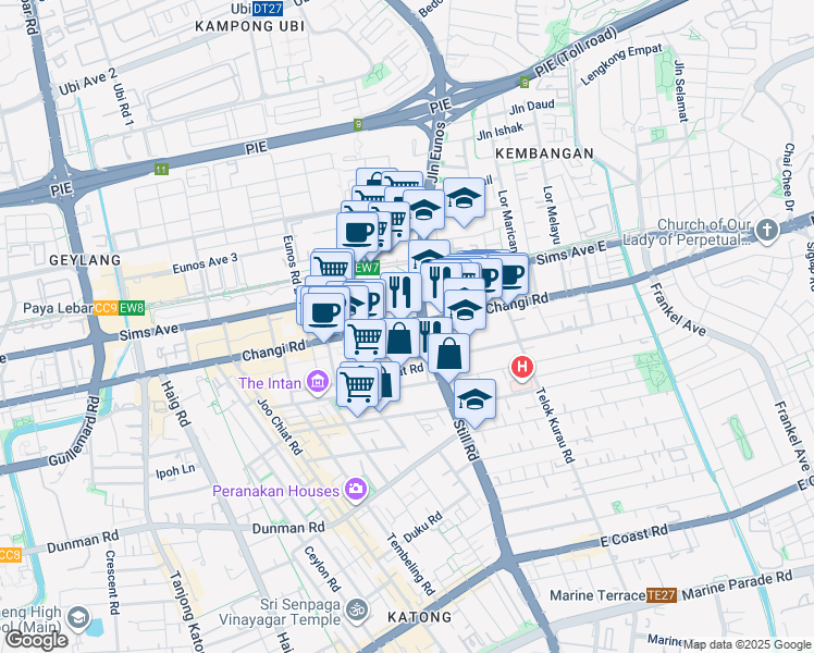 map of restaurants, bars, coffee shops, grocery stores, and more near in Singapore