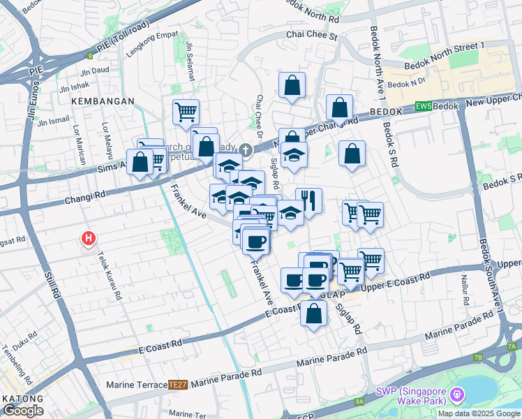 map of restaurants, bars, coffee shops, grocery stores, and more near in Singapore