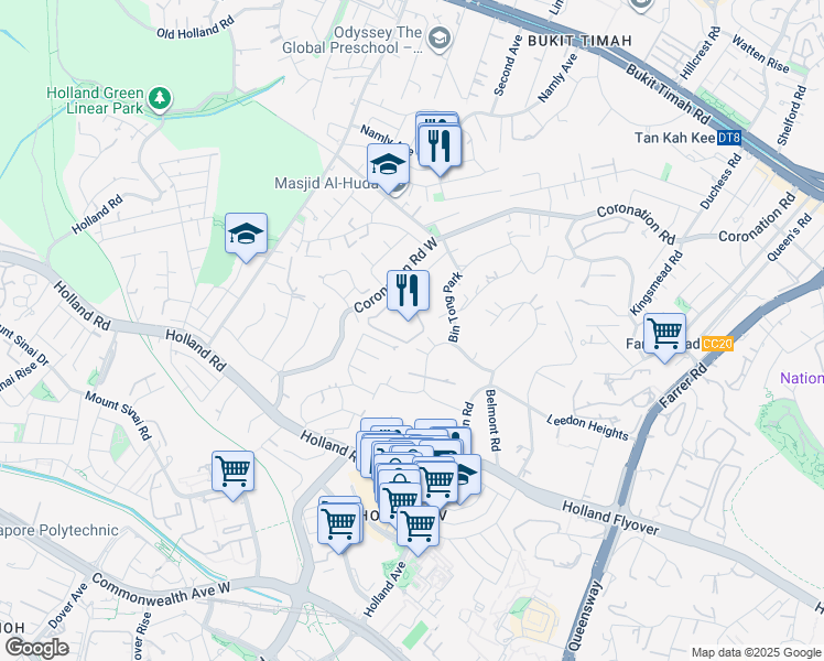 map of restaurants, bars, coffee shops, grocery stores, and more near in Singapore