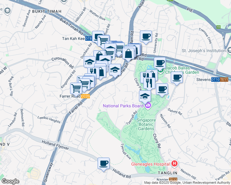 map of restaurants, bars, coffee shops, grocery stores, and more near in Singapore