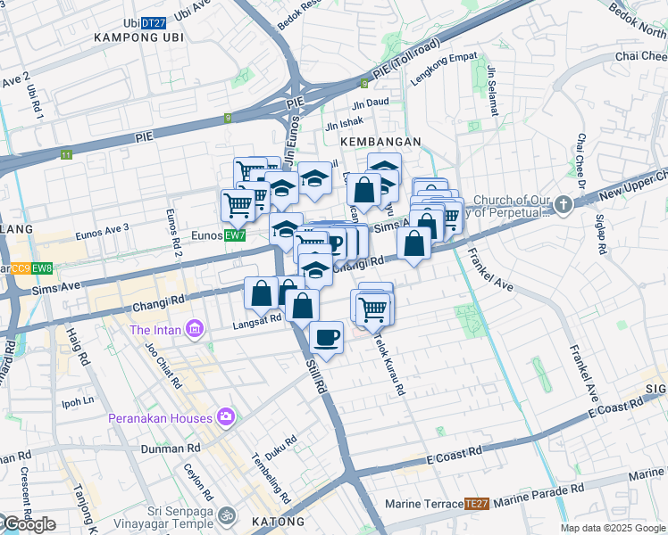 map of restaurants, bars, coffee shops, grocery stores, and more near in Singapore
