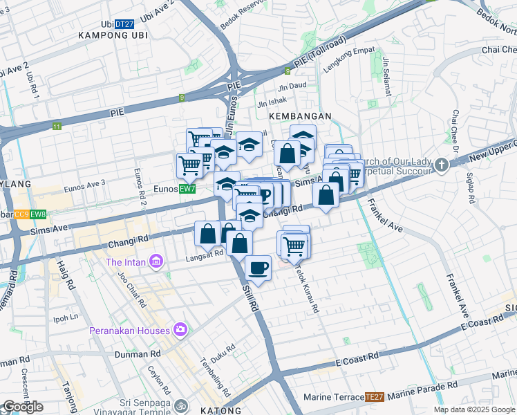 map of restaurants, bars, coffee shops, grocery stores, and more near in Singapore