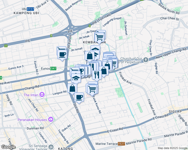 map of restaurants, bars, coffee shops, grocery stores, and more near in Singapore