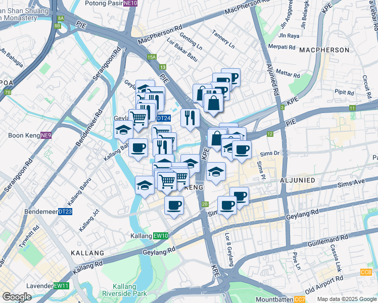 map of restaurants, bars, coffee shops, grocery stores, and more near in Singapore