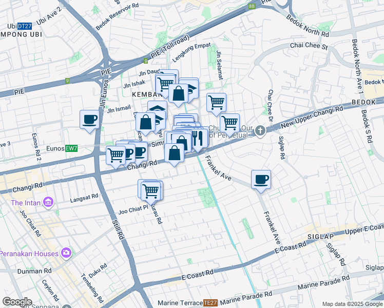 map of restaurants, bars, coffee shops, grocery stores, and more near in Singapore