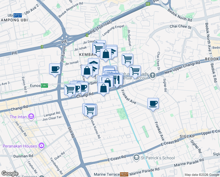 map of restaurants, bars, coffee shops, grocery stores, and more near in Singapore