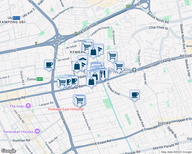 map of restaurants, bars, coffee shops, grocery stores, and more near in Singapore