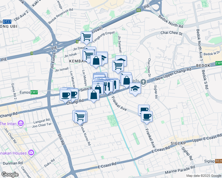 map of restaurants, bars, coffee shops, grocery stores, and more near in Singapore
