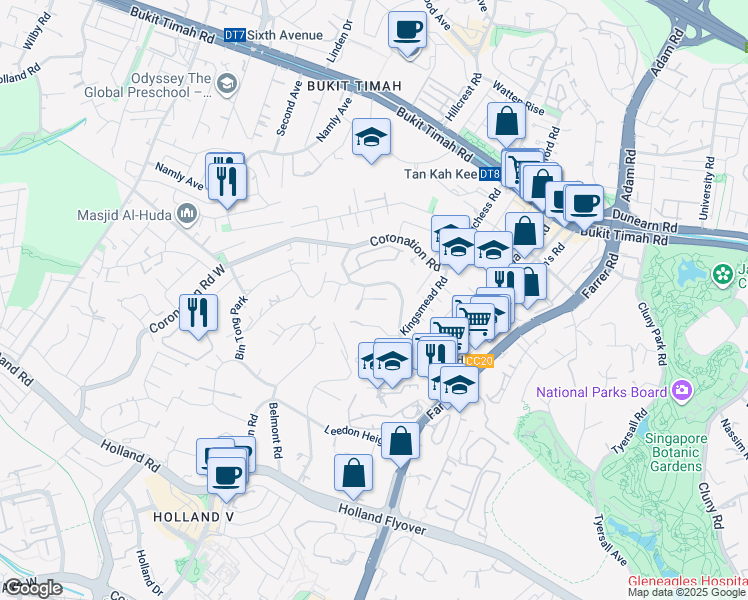 map of restaurants, bars, coffee shops, grocery stores, and more near in Singapore
