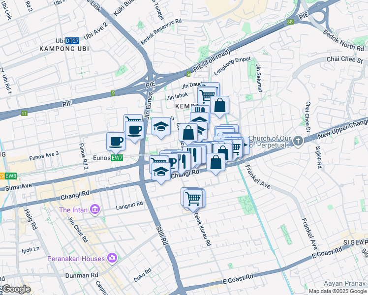 map of restaurants, bars, coffee shops, grocery stores, and more near in Singapore