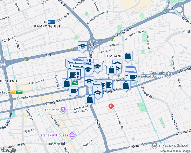 map of restaurants, bars, coffee shops, grocery stores, and more near in Singapore