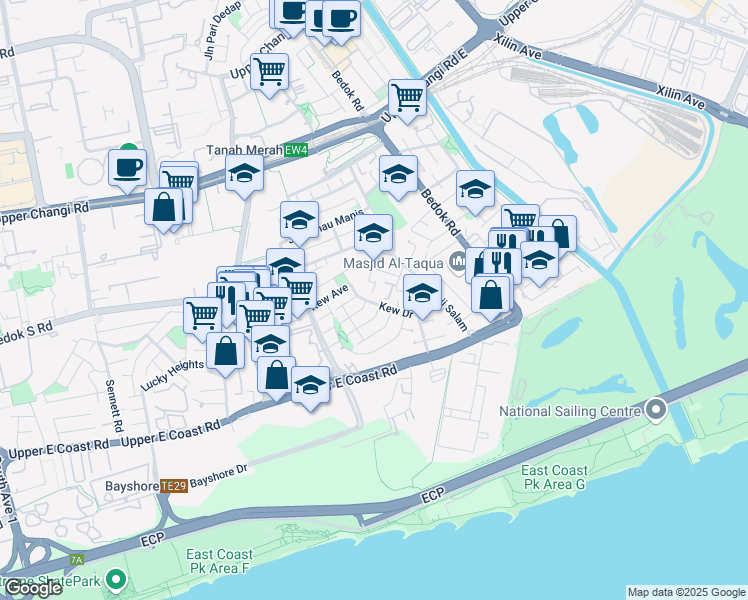 map of restaurants, bars, coffee shops, grocery stores, and more near in Singapore