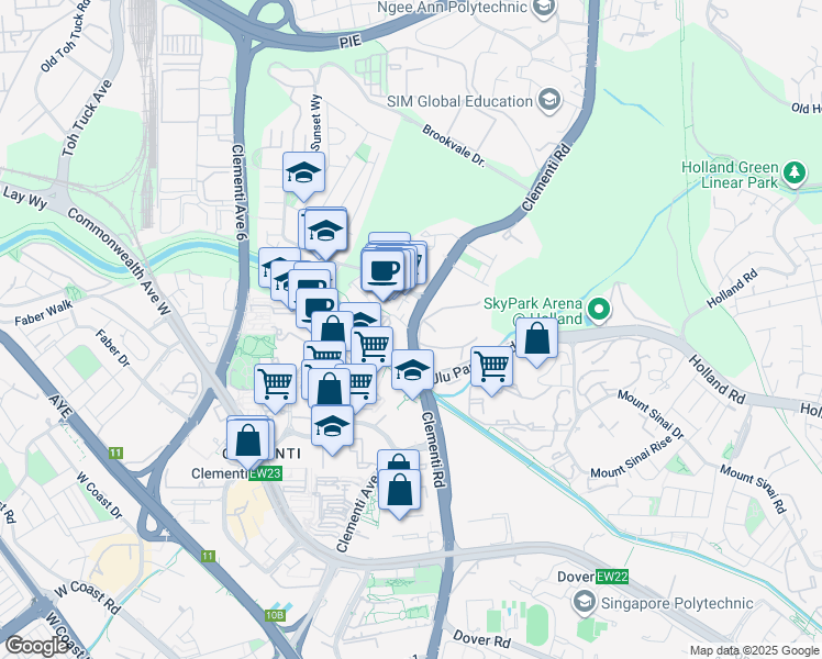 map of restaurants, bars, coffee shops, grocery stores, and more near in Singapore