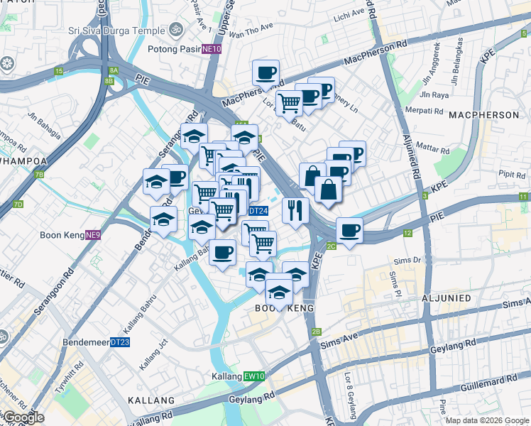 map of restaurants, bars, coffee shops, grocery stores, and more near in Singapore
