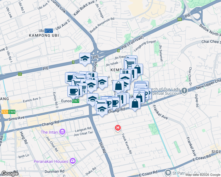 map of restaurants, bars, coffee shops, grocery stores, and more near in Singapore