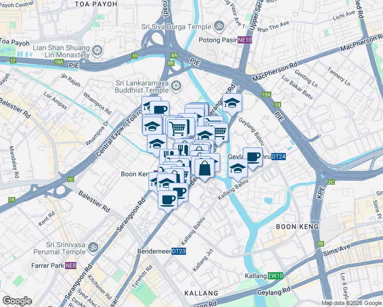 map of restaurants, bars, coffee shops, grocery stores, and more near in Singapore