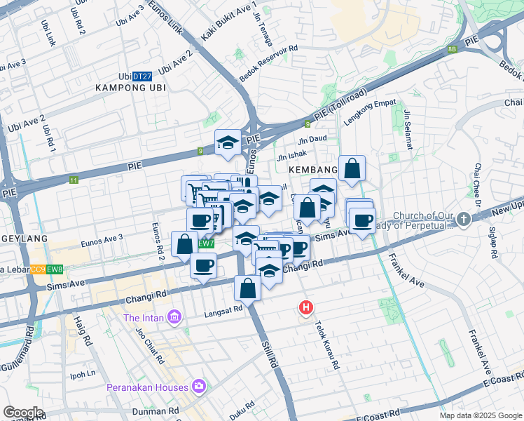 map of restaurants, bars, coffee shops, grocery stores, and more near in Singapore