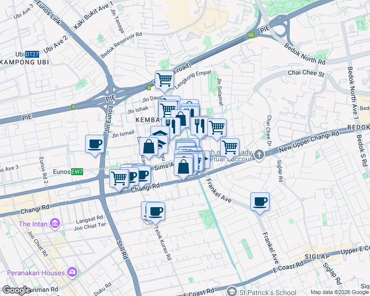 map of restaurants, bars, coffee shops, grocery stores, and more near in Singapore