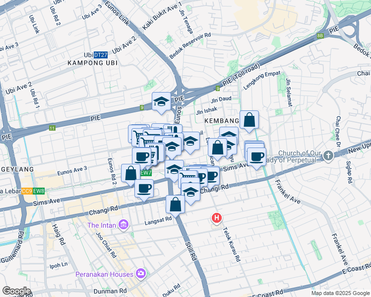 map of restaurants, bars, coffee shops, grocery stores, and more near in Singapore