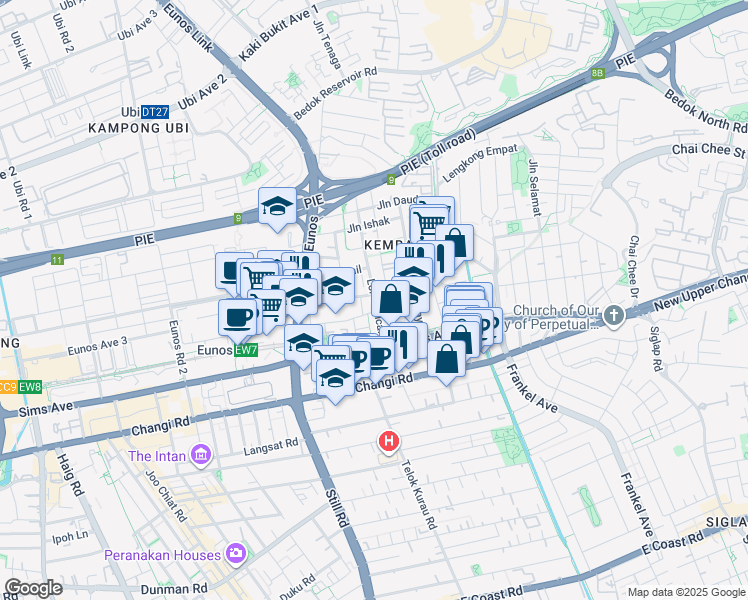map of restaurants, bars, coffee shops, grocery stores, and more near in Singapore