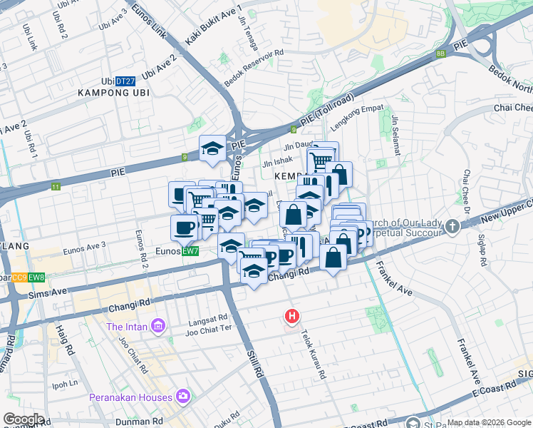 map of restaurants, bars, coffee shops, grocery stores, and more near in Singapore