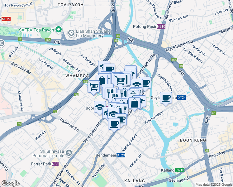 map of restaurants, bars, coffee shops, grocery stores, and more near in Singapore