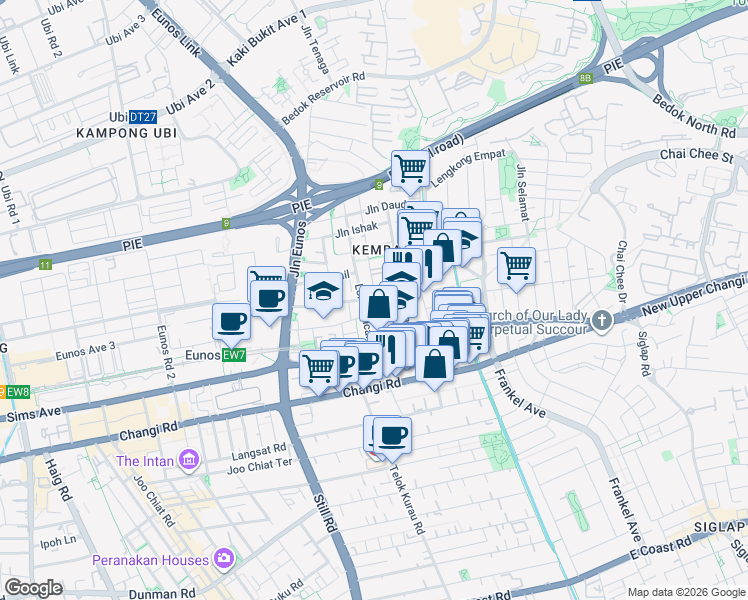 map of restaurants, bars, coffee shops, grocery stores, and more near in Singapore