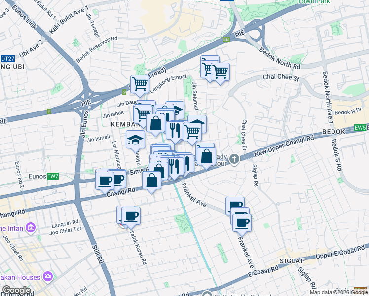 map of restaurants, bars, coffee shops, grocery stores, and more near in Singapore