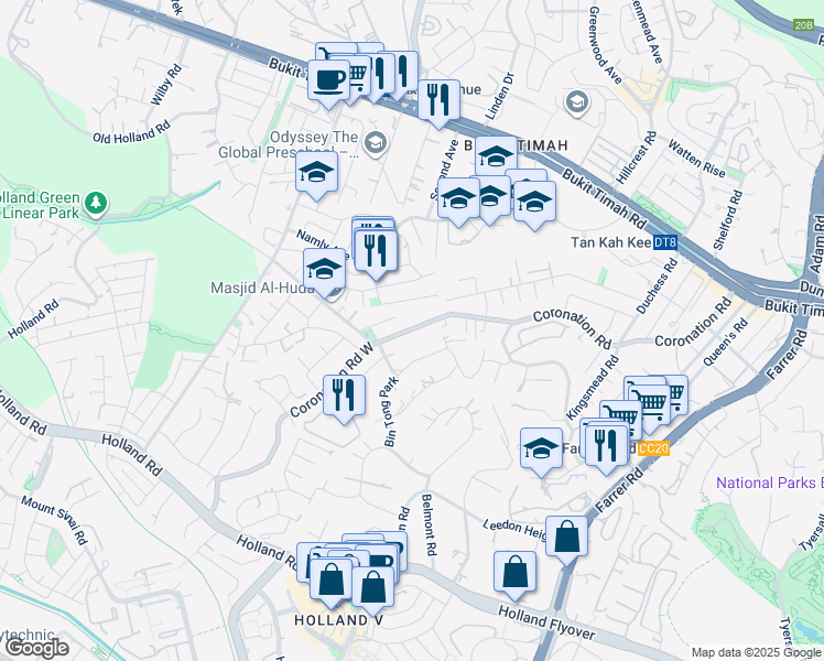 map of restaurants, bars, coffee shops, grocery stores, and more near in Singapore