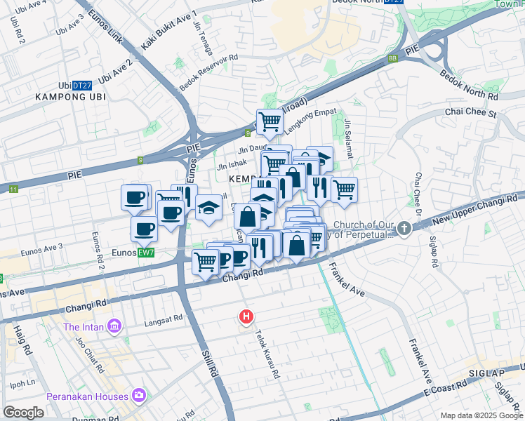 map of restaurants, bars, coffee shops, grocery stores, and more near in Singapore