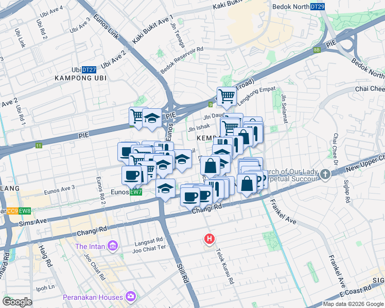 map of restaurants, bars, coffee shops, grocery stores, and more near in Singapore