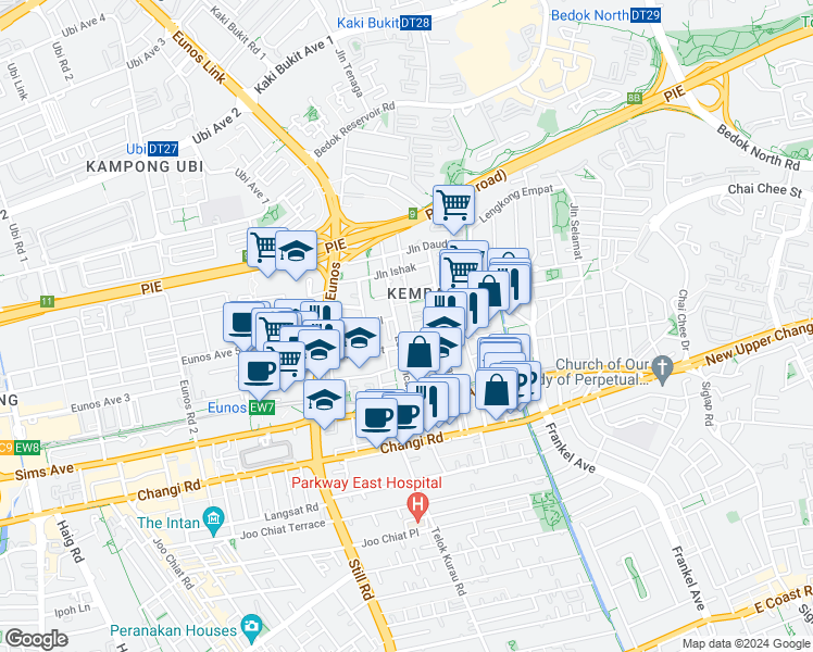 map of restaurants, bars, coffee shops, grocery stores, and more near in Singapore