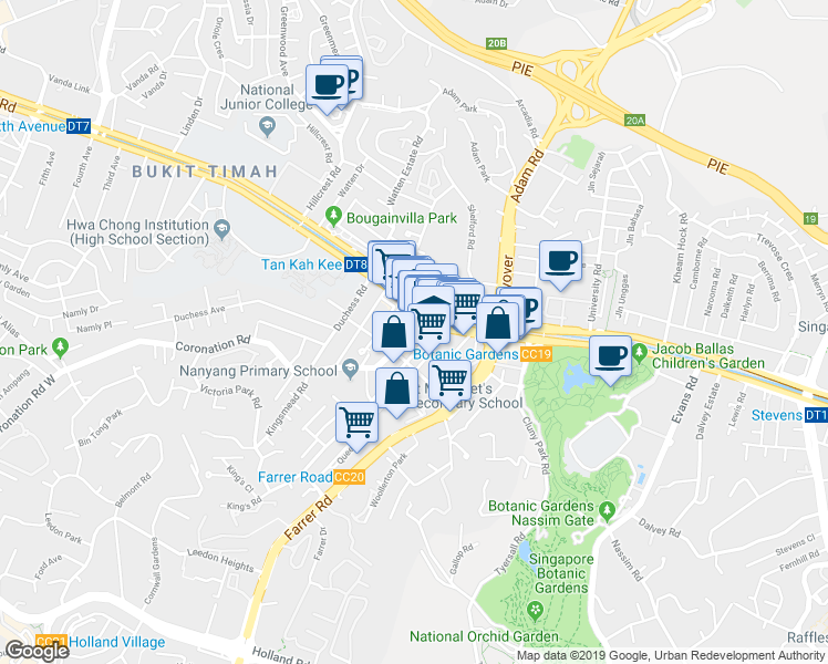 map of restaurants, bars, coffee shops, grocery stores, and more near in Singapore