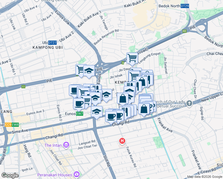 map of restaurants, bars, coffee shops, grocery stores, and more near in Singapore