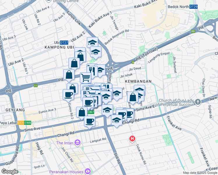 map of restaurants, bars, coffee shops, grocery stores, and more near in Singapore
