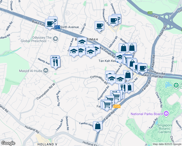 map of restaurants, bars, coffee shops, grocery stores, and more near in Singapore