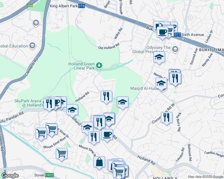 map of restaurants, bars, coffee shops, grocery stores, and more near in Singapore